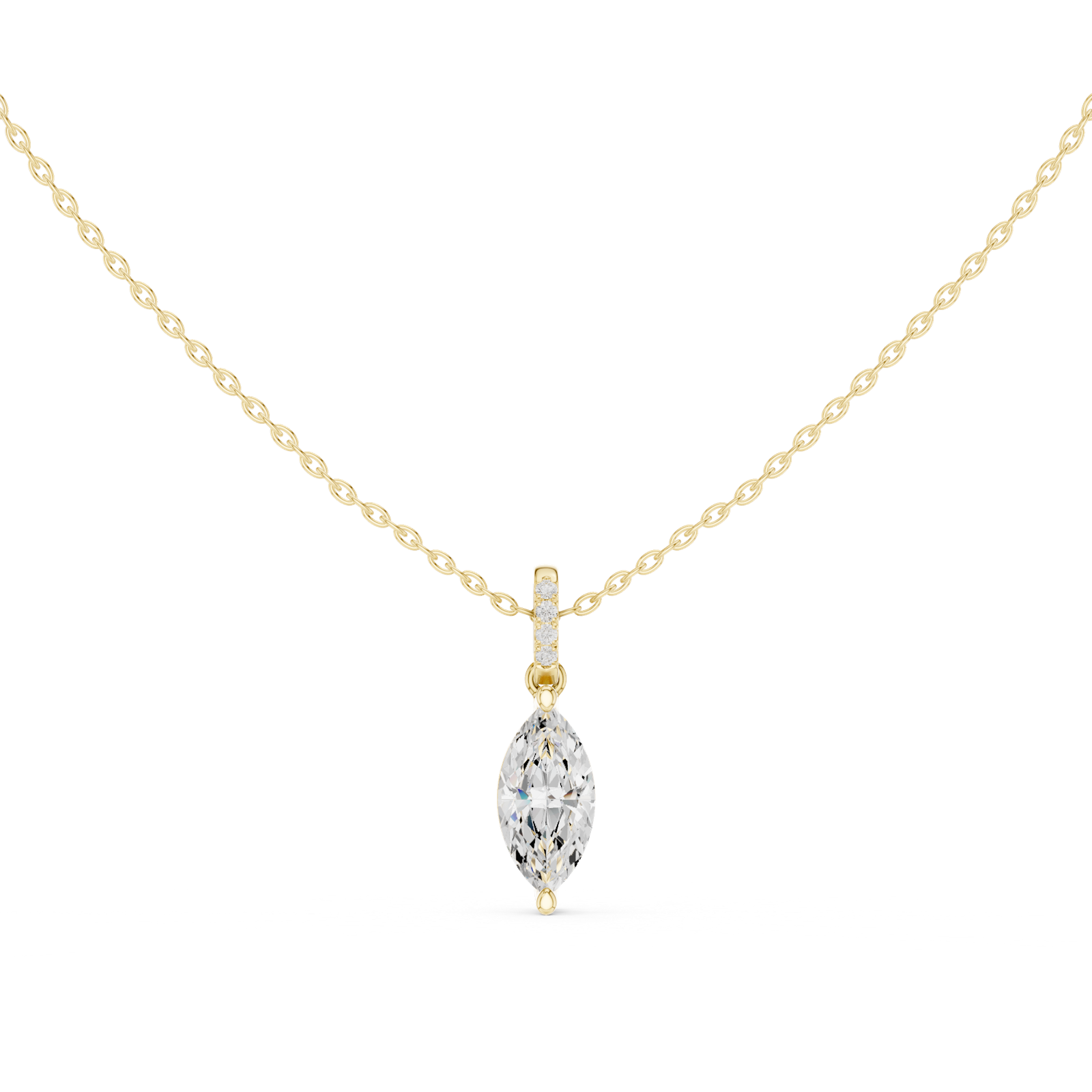 Gold Jewelry DDPO-009, Marquise center stone, Yellow Gold, view 4