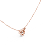 Gold Jewelry, Heart center stone, Rose Gold, view 2