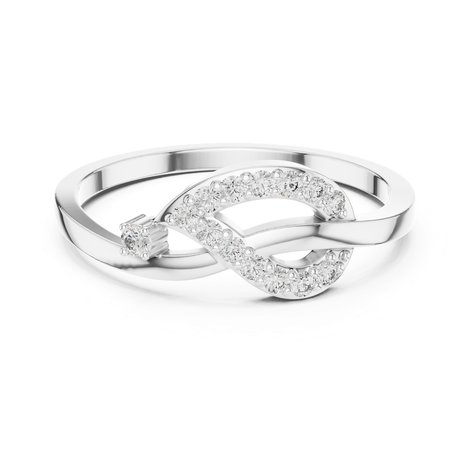 Gold Ring DR-6298, White Gold, view 4