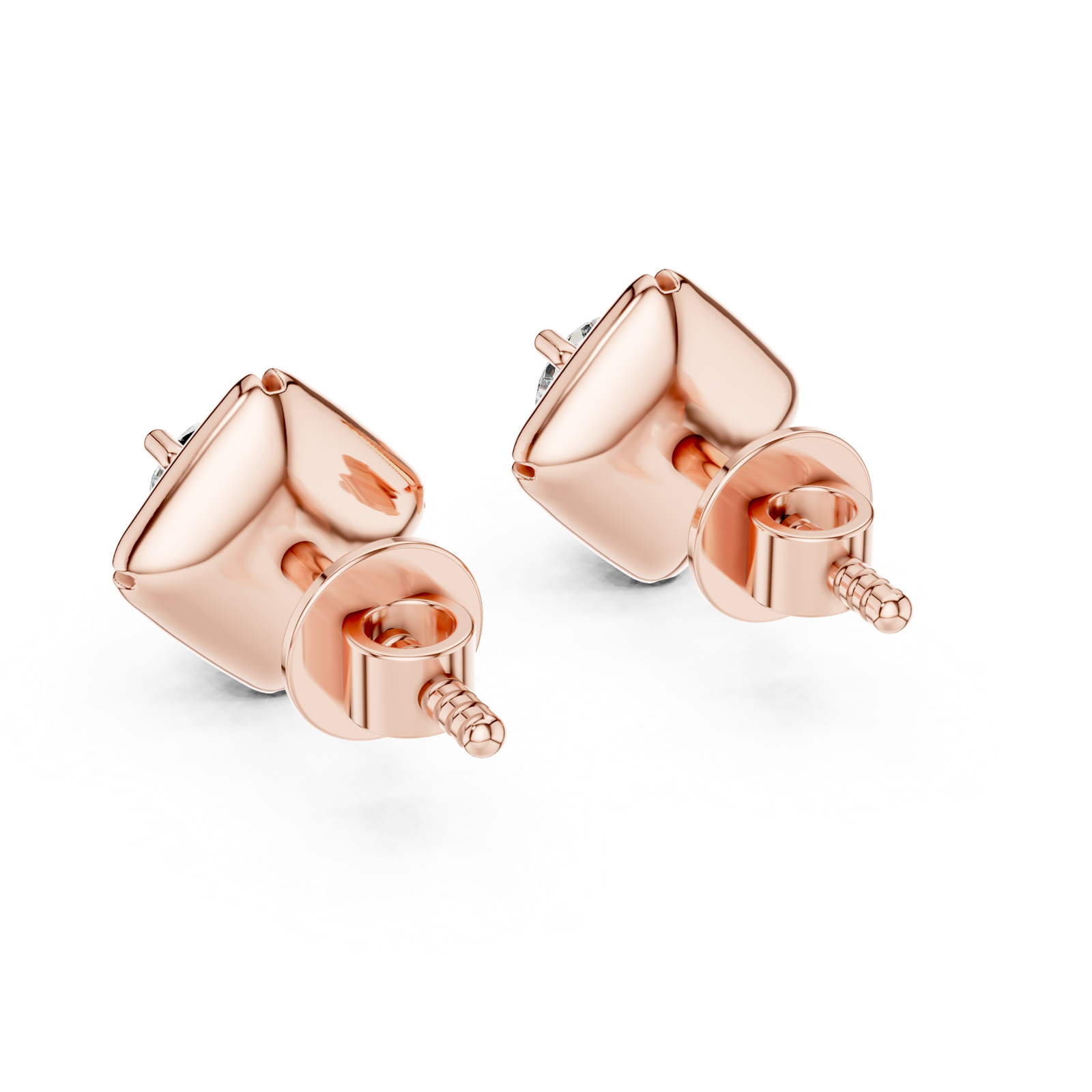 Gold Earrings ER-0019, Rose Gold, view 3
