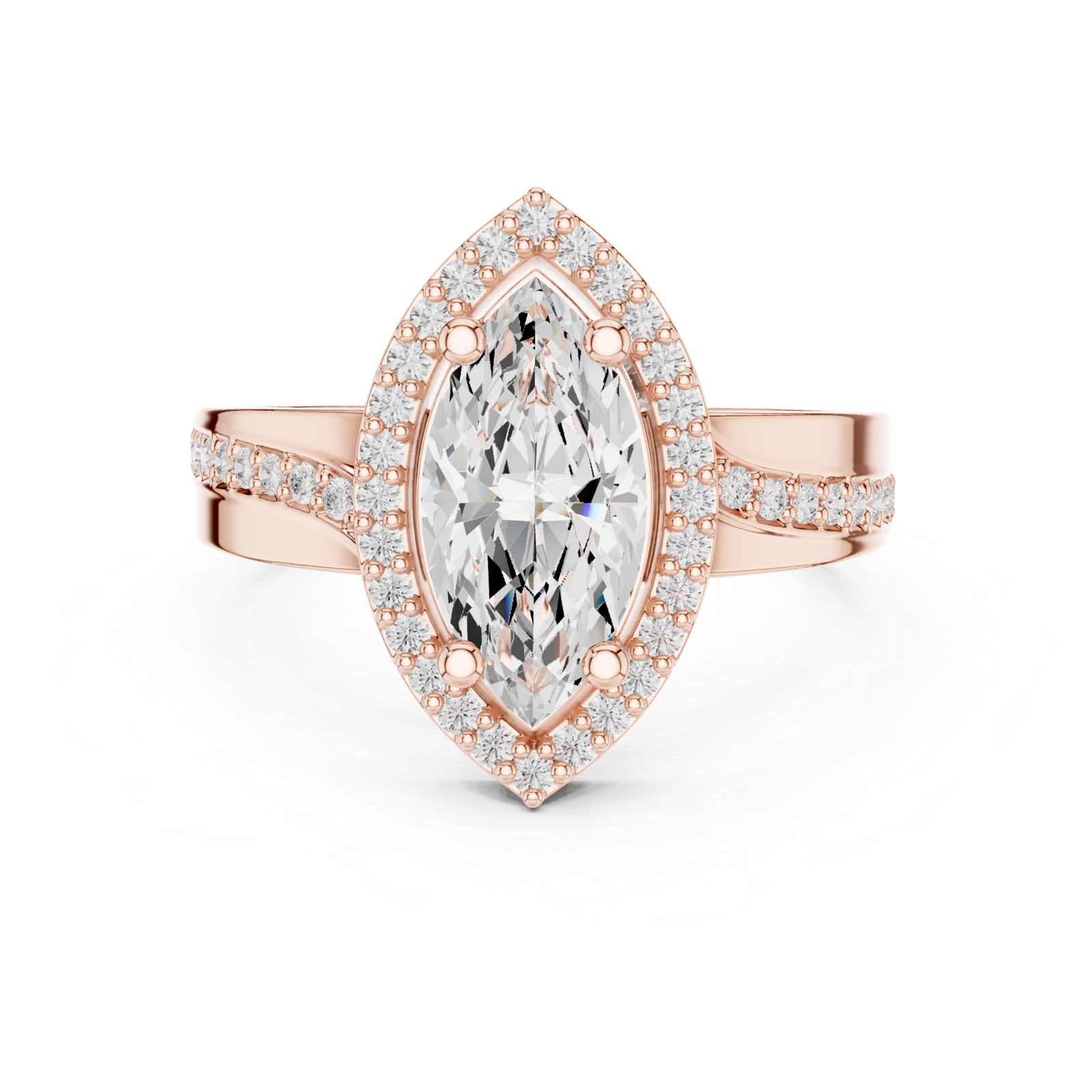 Gold Ring DDLR-355, Rose Gold, view 4