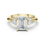 Gold Jewelry, Emerald center stone, Yellow Gold