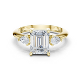 Gold Jewelry, Emerald center stone, Yellow Gold