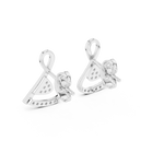 Gold Earrings 12-10028@E, White Gold, view 3