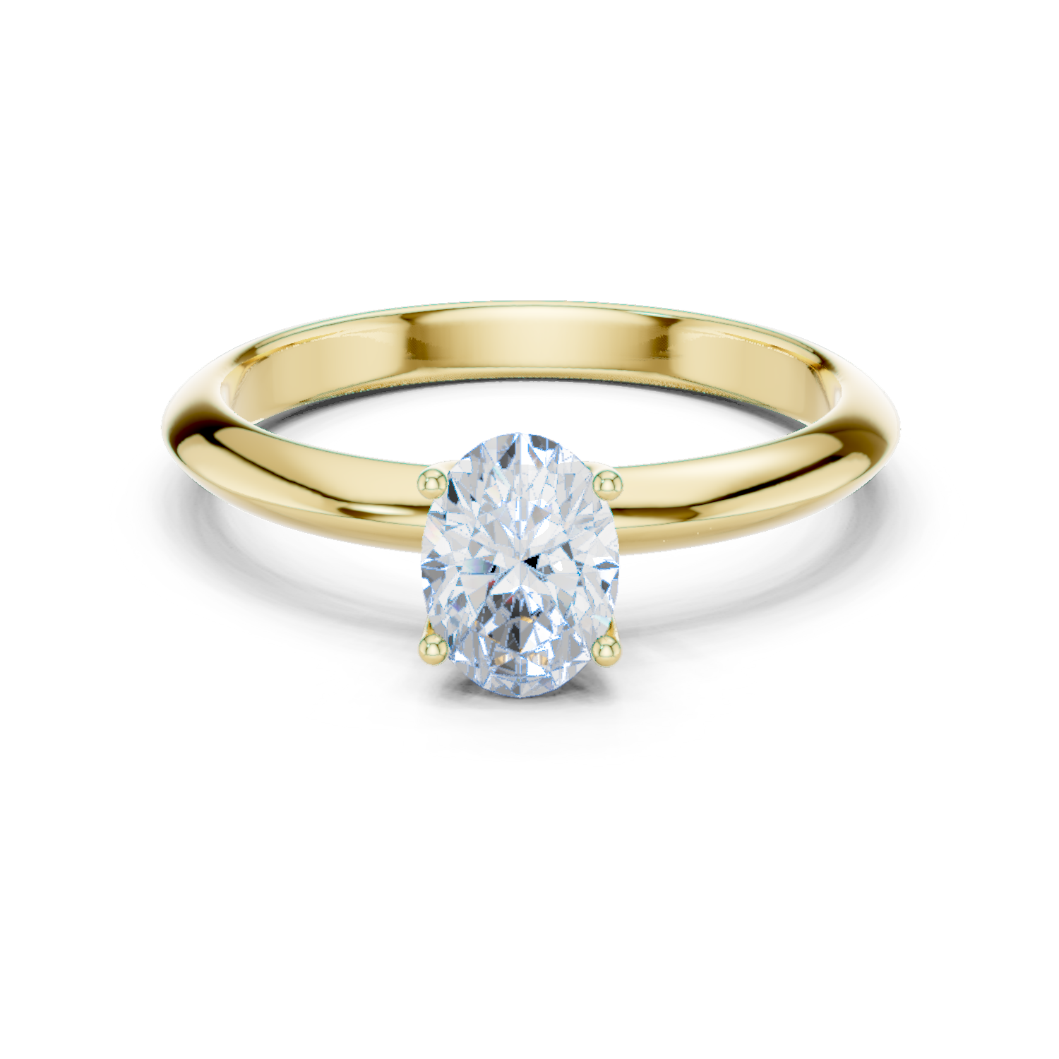 Gold Jewelry L36-6, Oval center stone, Yellow Gold
