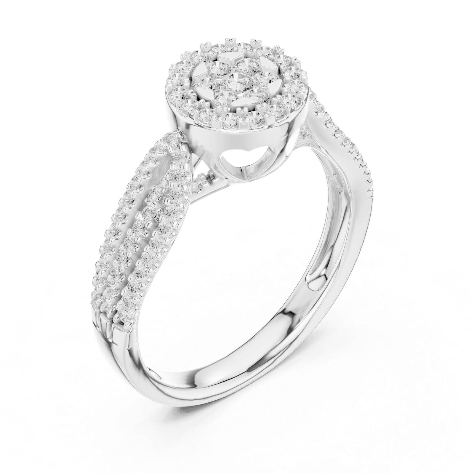 Gold Ring DDLR-755, White Gold, view 2