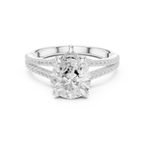 Gold Ring DDLR-252, Pear center stone, White Gold, view 4