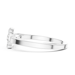 14K Solid Gold Lab Diamond Halo Ring, White Gold, view 3
