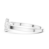 14K Solid Gold Lab Diamond Halo Ring, White Gold, view 3