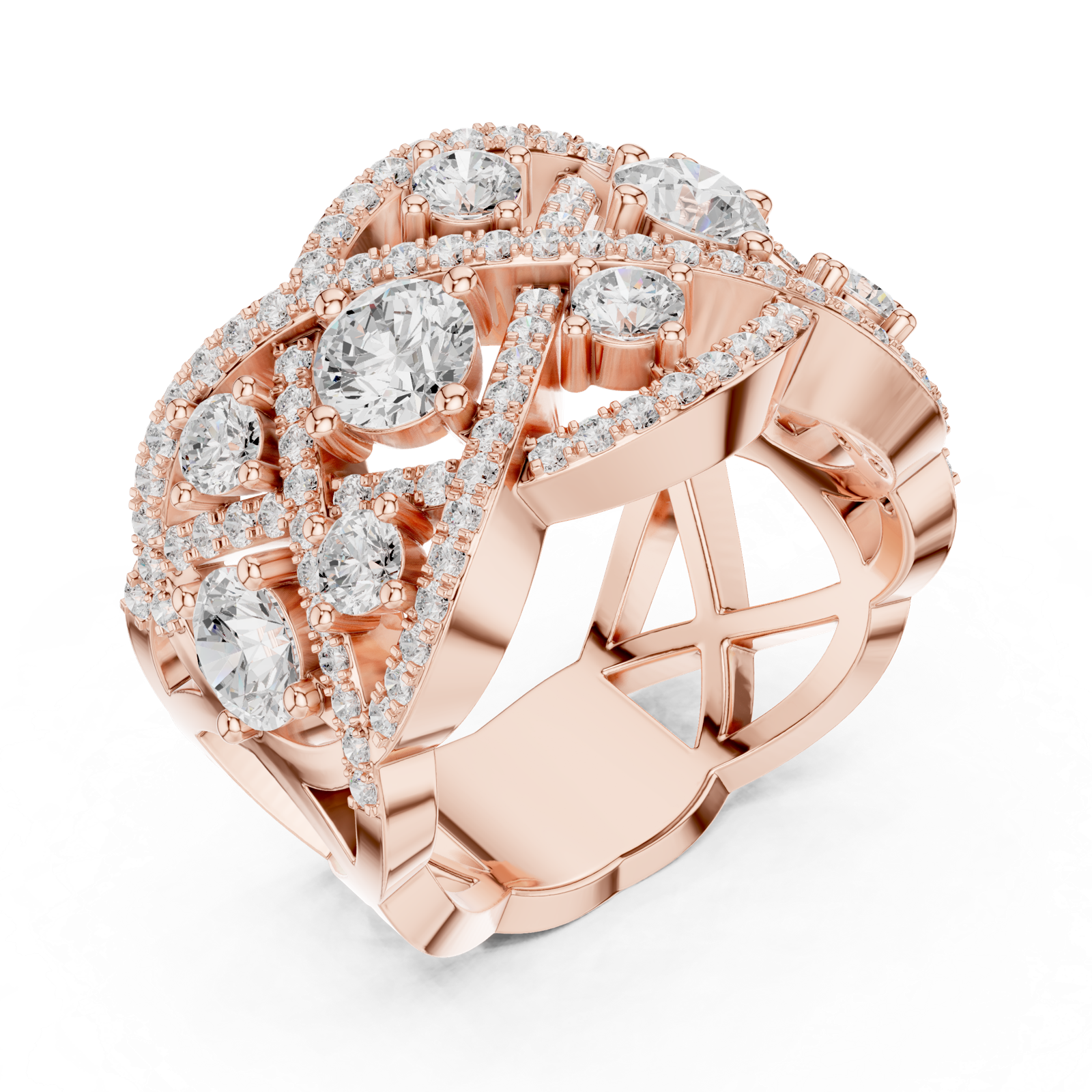 Gold Ring DDLR-460, Rose Gold, view 2