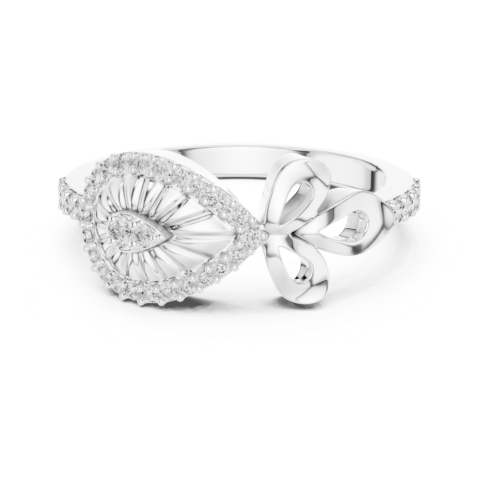 Gold Ring LR-01 (90), White Gold, view 4