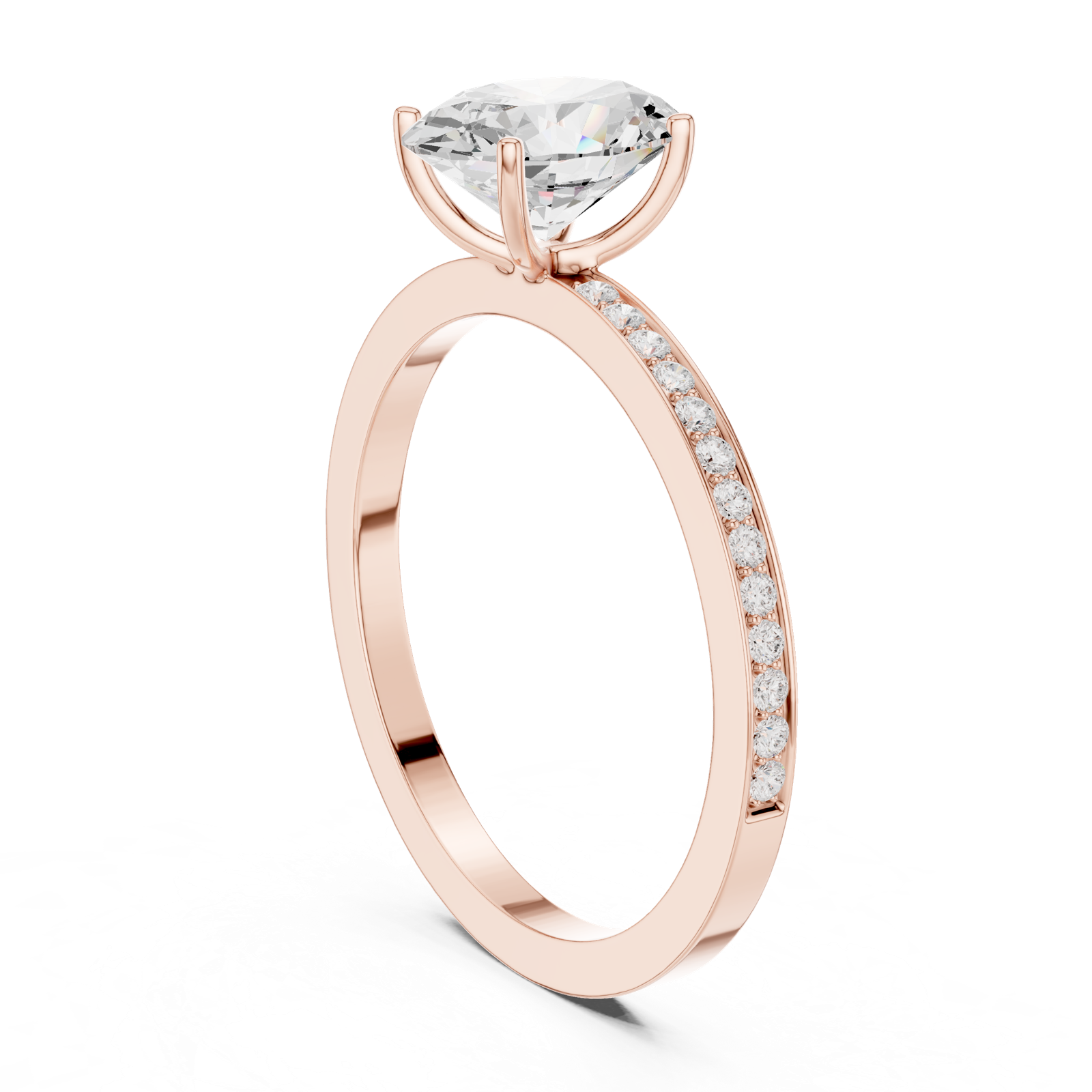 Gold Ring DDLR-1061, Rose Gold, view 1