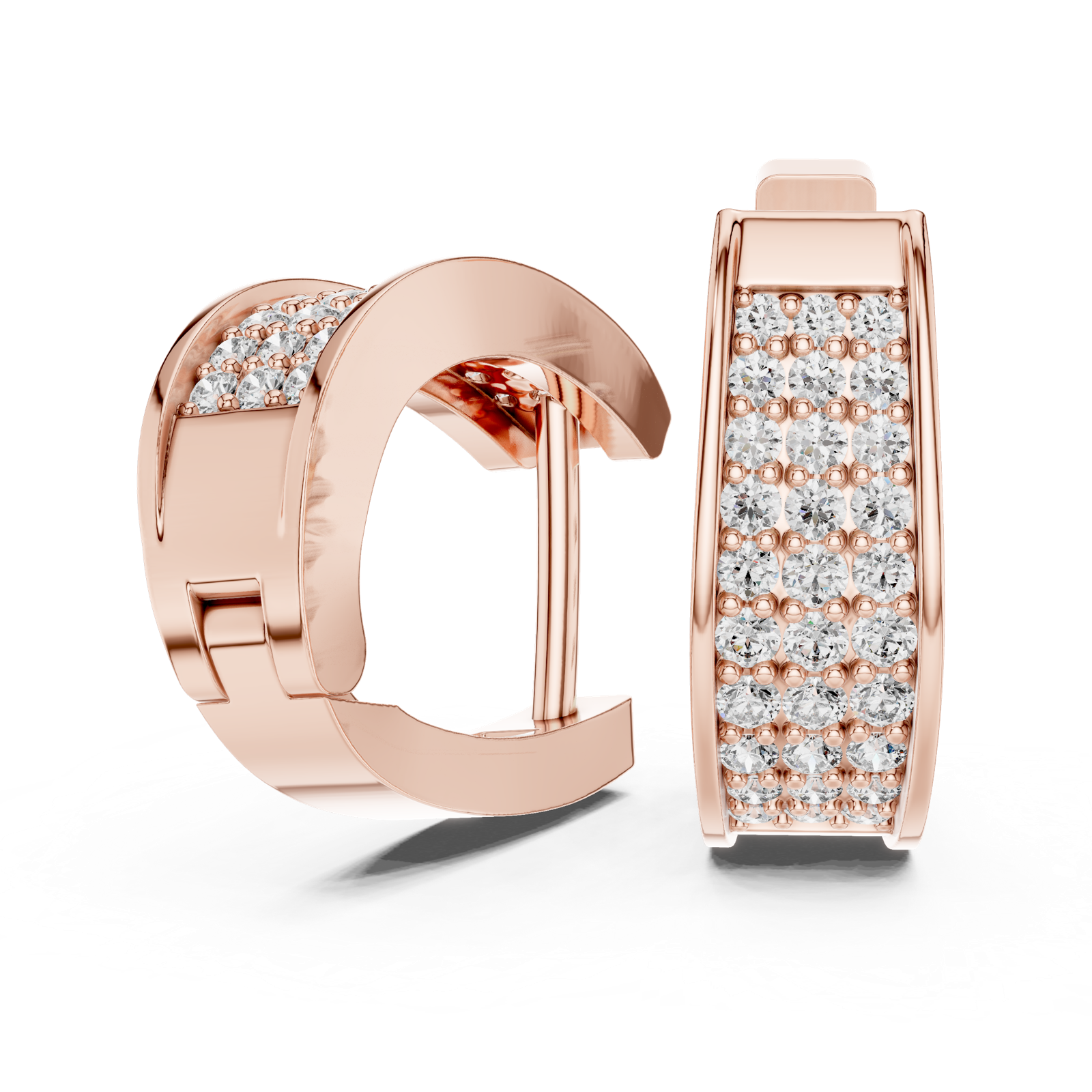 Gold Earrings L03-14, Rose Gold, view 1