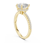 Gold Ring DDLR-177, Heart center stone, Yellow Gold, view 1
