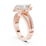 Gold Ring DDLR-350, Marquise center stone, Rose Gold, view 1