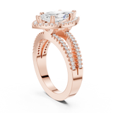 Gold Ring DDLR-350, Marquise center stone, Rose Gold, view 1