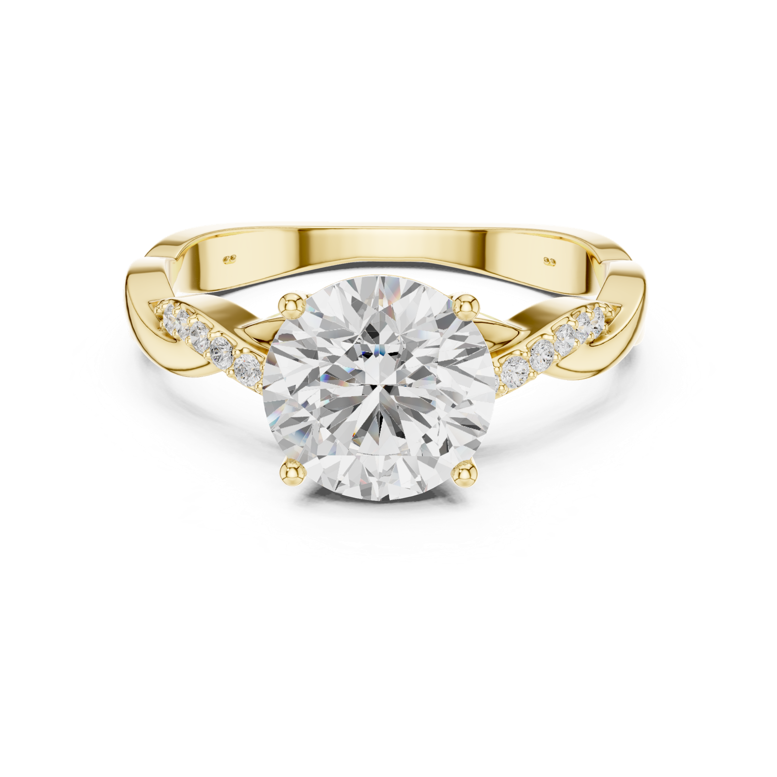 Gold Ring DDLR-816, Yellow Gold, view 4