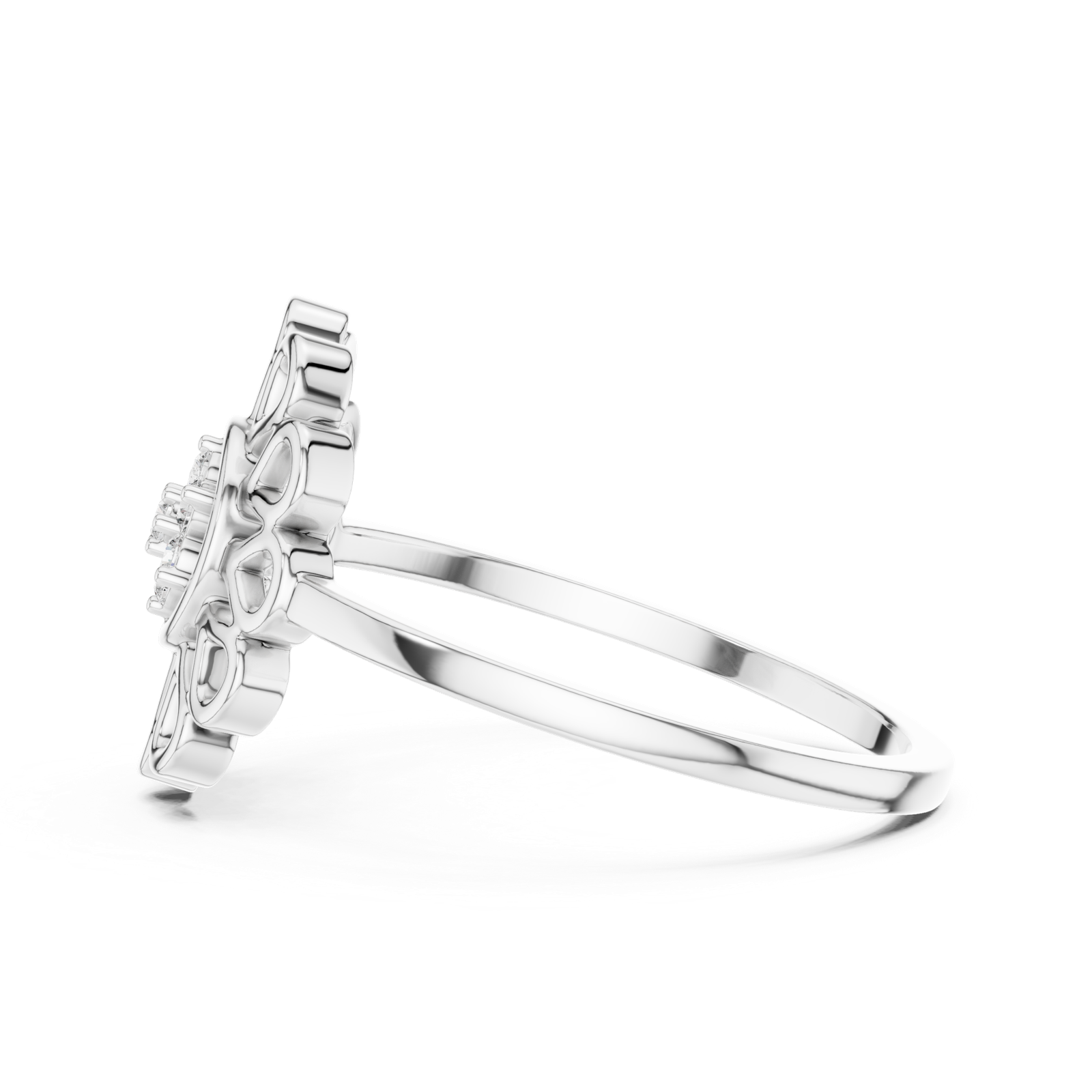 Gold Ring DR-6252, White Gold, view 3