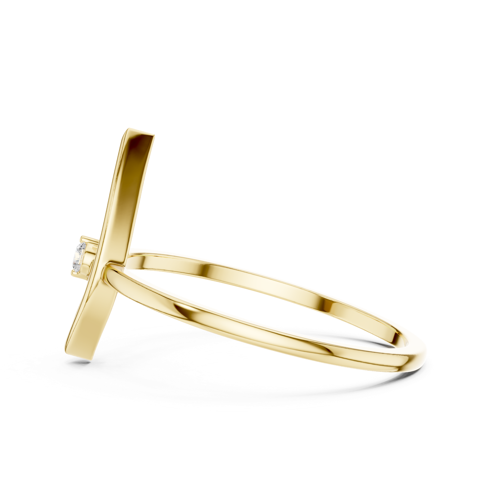 Gold Ring DR-6190, Yellow Gold, view 3