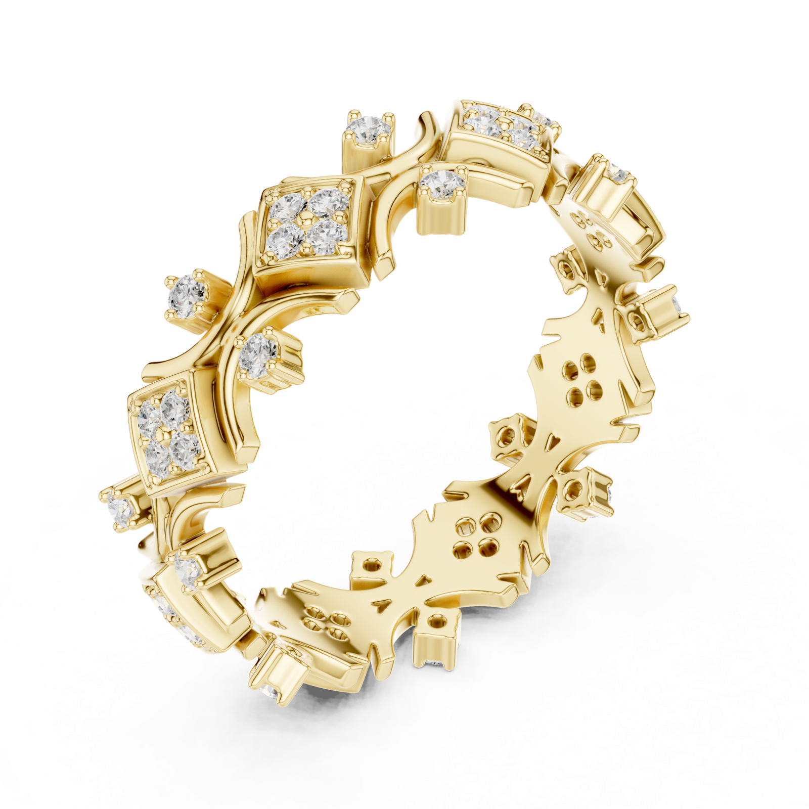 Gold Ring R38, Yellow Gold, view 2