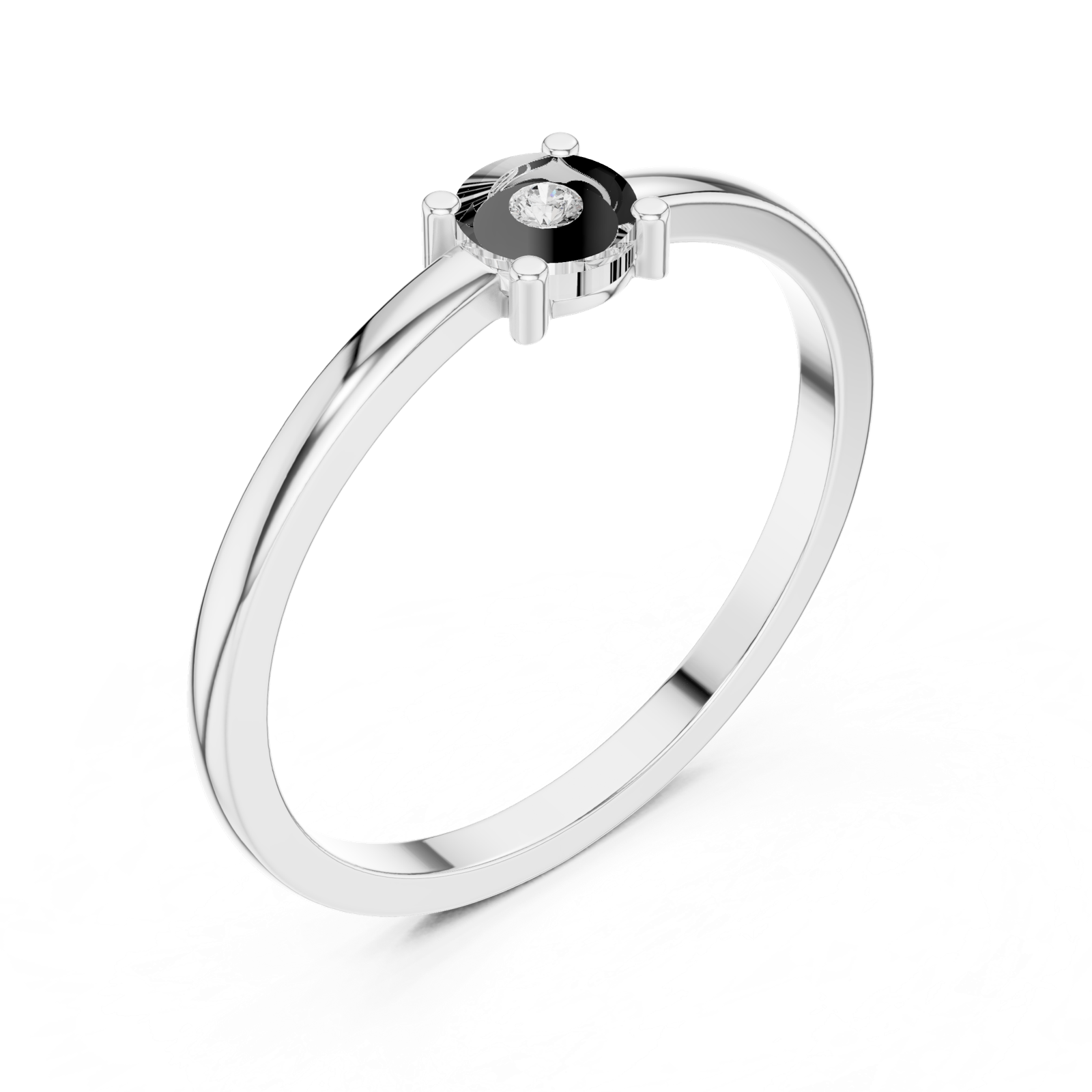 Gold Ring DDLR-413, White Gold, view 2