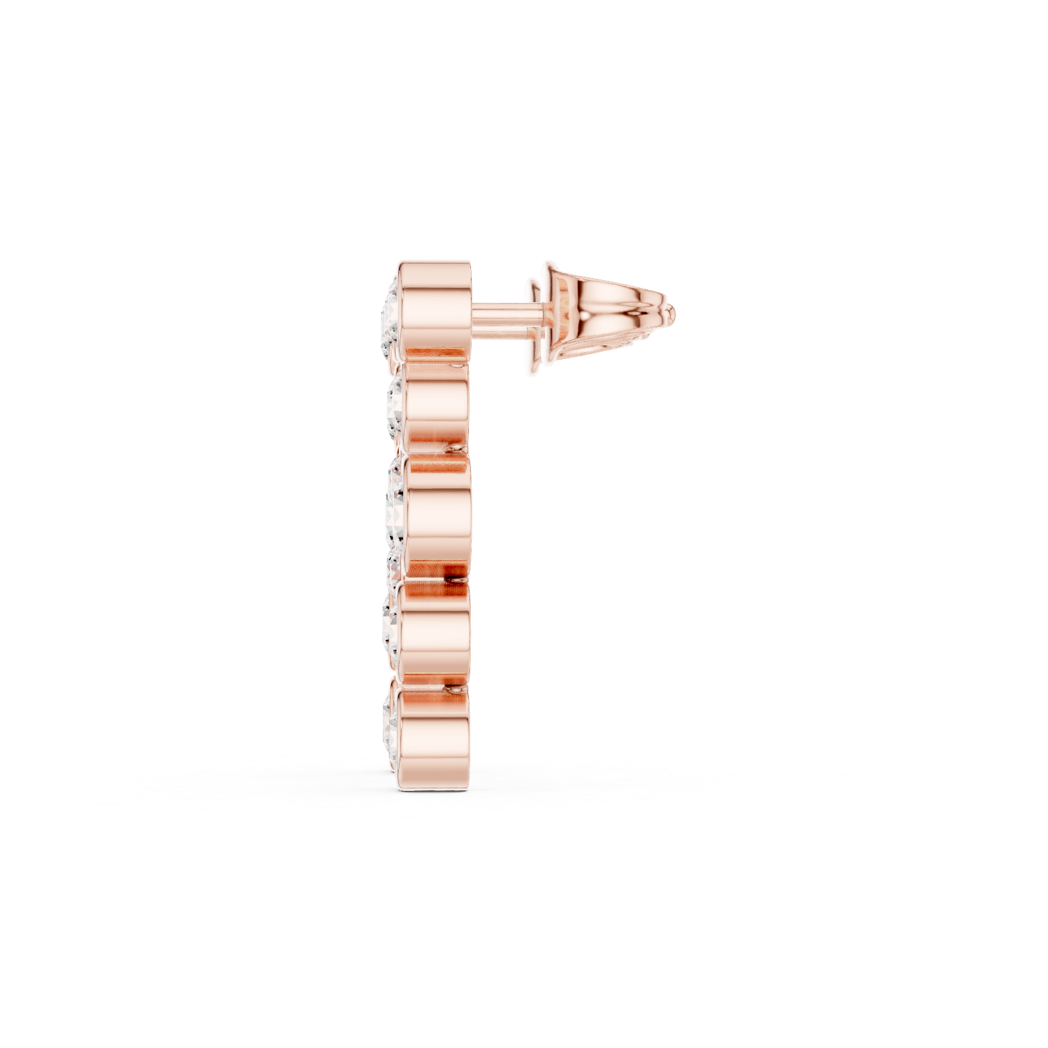 Gold Earrings SBER(52), Rose Gold, view 3
