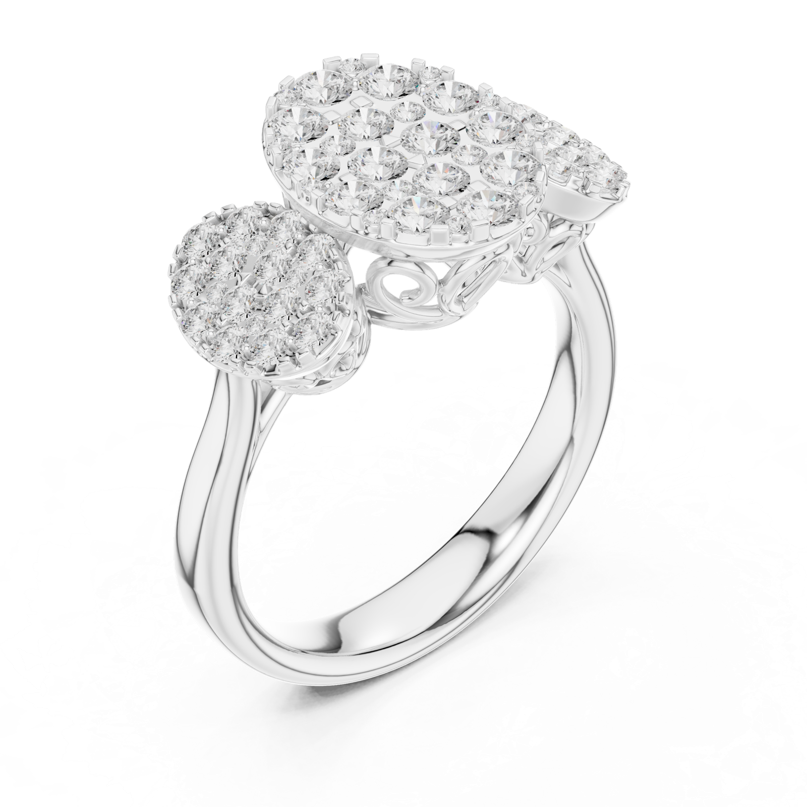Gold Ring DDLR-779, White Gold, view 2