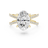 Gold Jewelry L36-25, Oval center stone, Yellow Gold, view 4