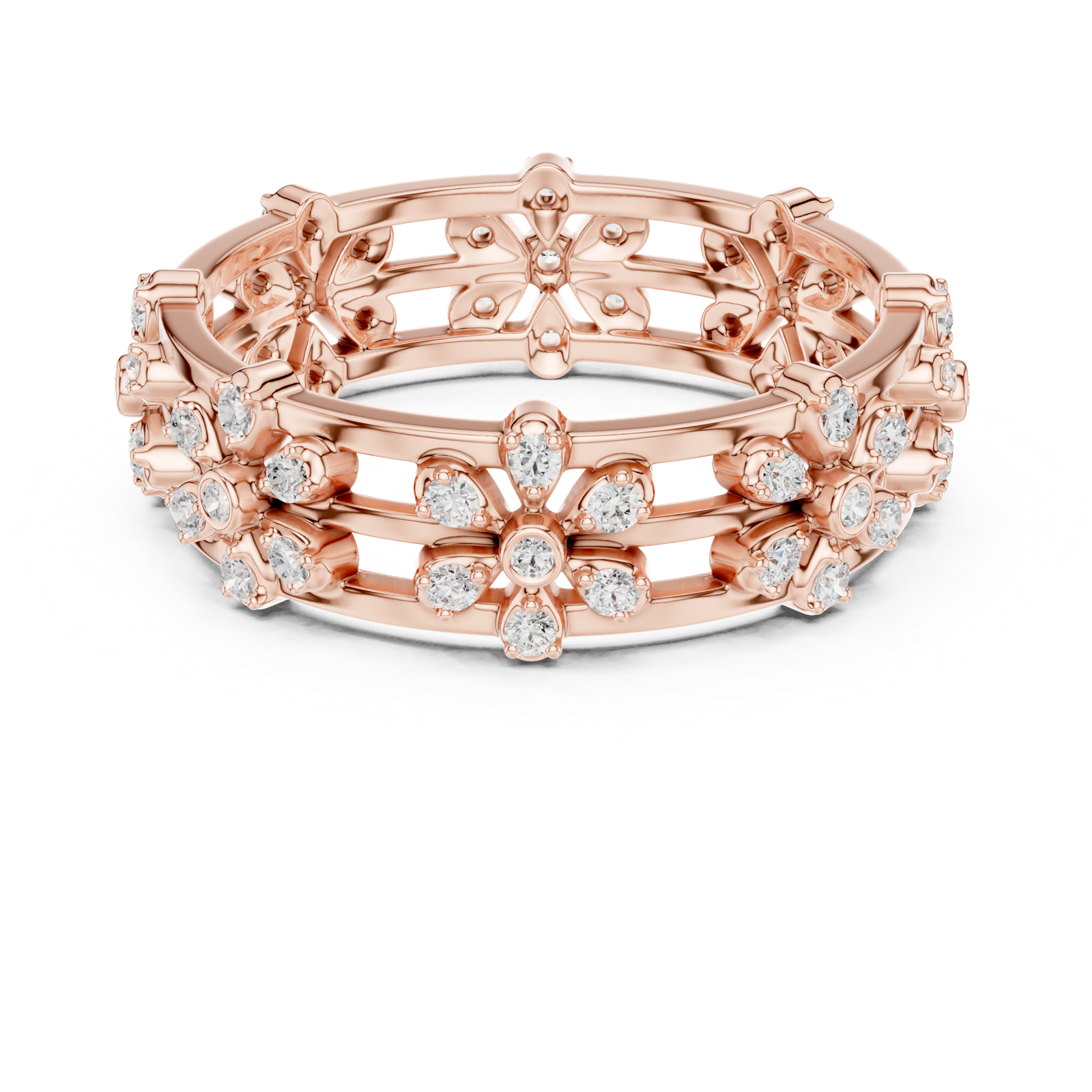 Gold Ring R37, Rose Gold, view 4