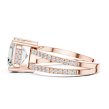 Gold Jewelry, Asscher center stone, Rose Gold, view 3