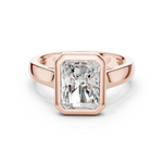 Gold Jewelry L36-3, Radiant center stone, Rose Gold