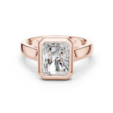 Gold Jewelry L36-3, Radiant center stone, Rose Gold