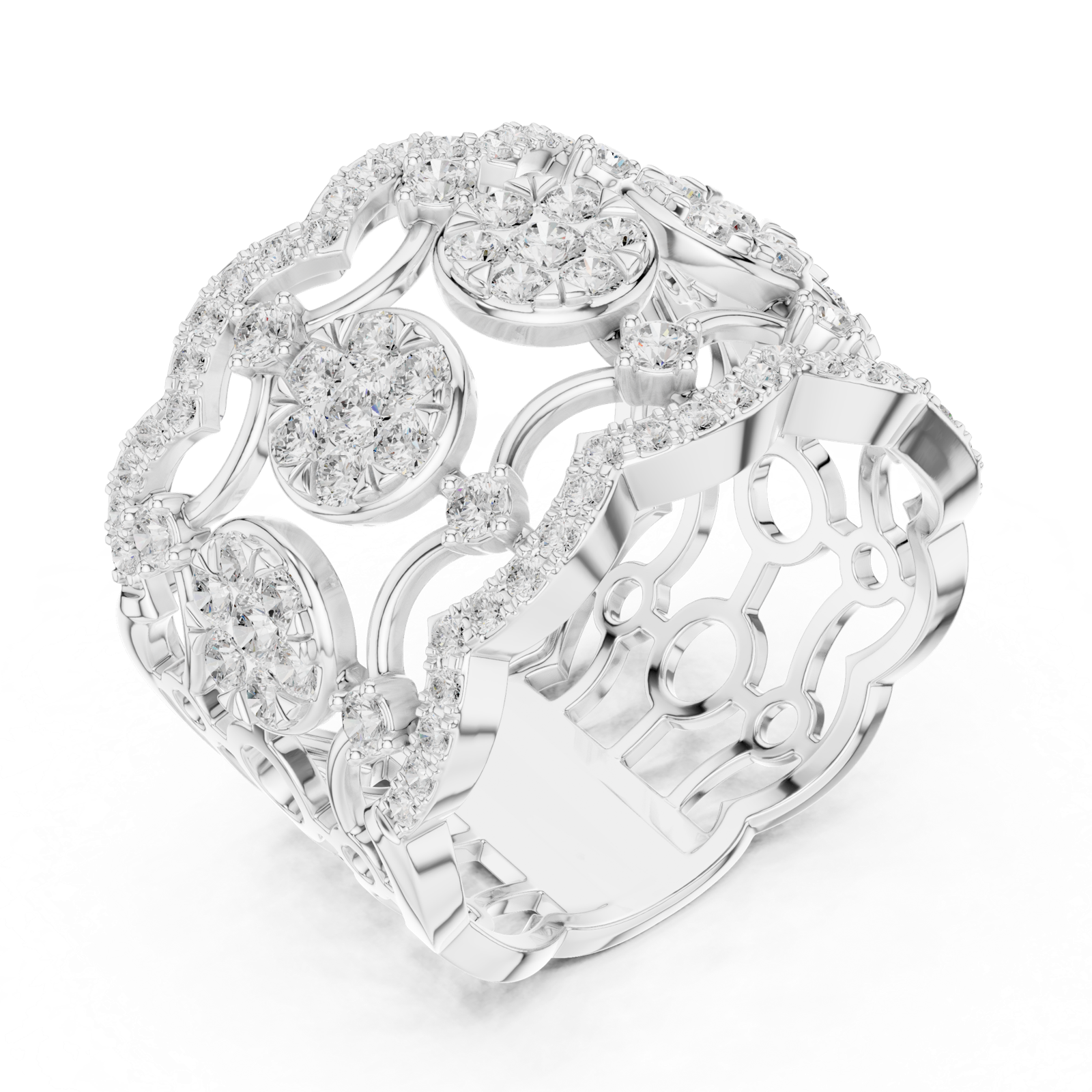 Gold Ring DDLR-818, White Gold, view 2