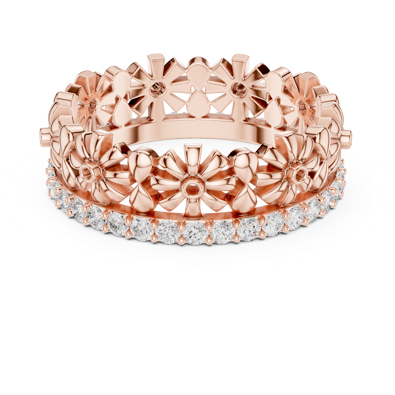Gold Ring R42, Rose Gold, view 4