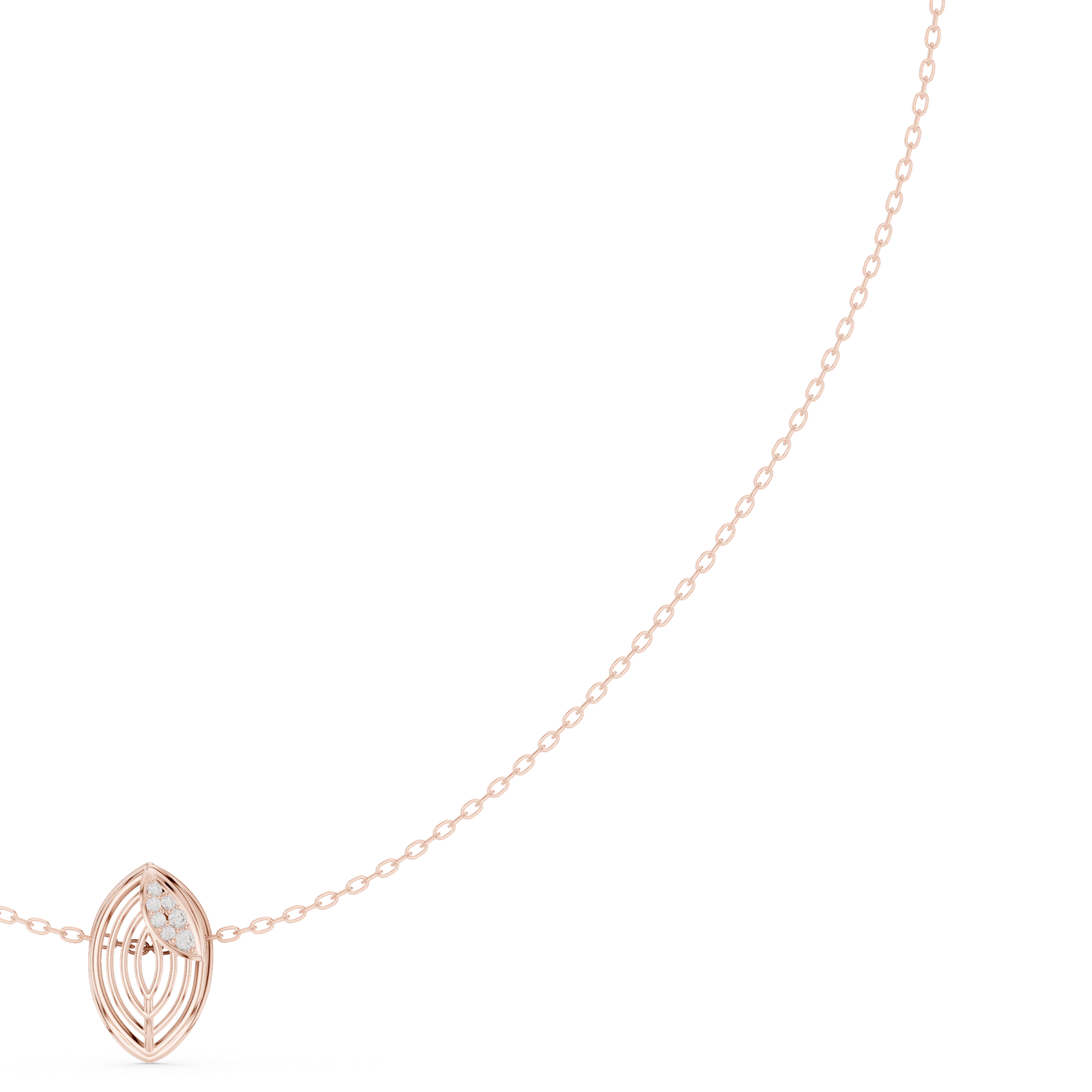 Gold Necklace SBWN (44), Rose Gold, view 3