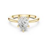 Gold Ring DDLR-032, Pear center stone, Yellow Gold, view 4