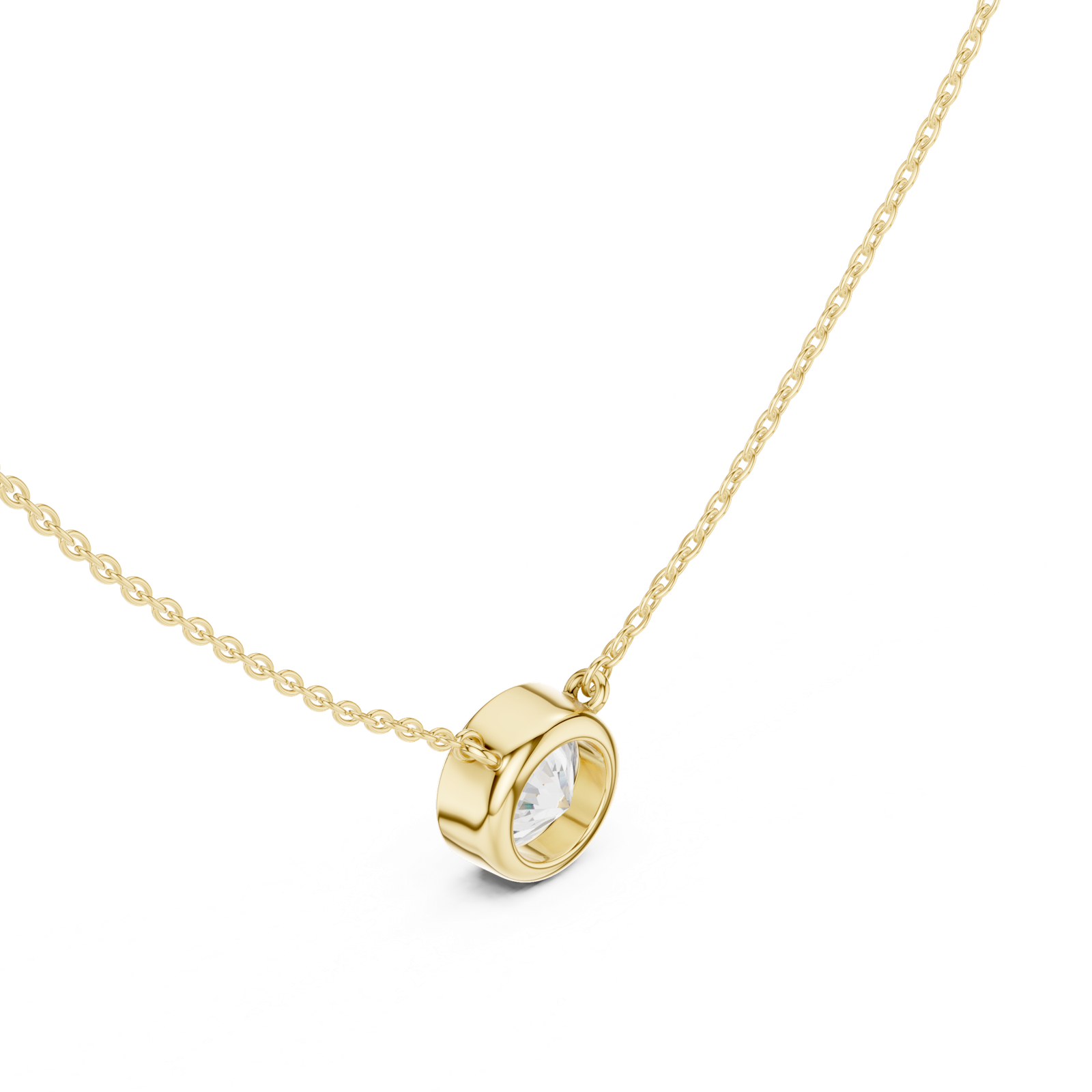 Gold Jewelry DDPO-007, Round center stone, Yellow Gold, view 2