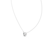 14K Solid Gold Lab Diamond Solitaire Pendant Necklace, White Gold, view 2