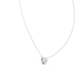 14K Solid Gold Lab Diamond Solitaire Pendant Necklace, White Gold, view 2