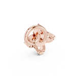 14K Solid Gold Lab Diamond Flower Cluster Earrings, Rose Gold, view 3