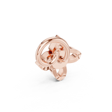 14K Solid Gold Lab Diamond Flower Cluster Earrings, Rose Gold, view 3