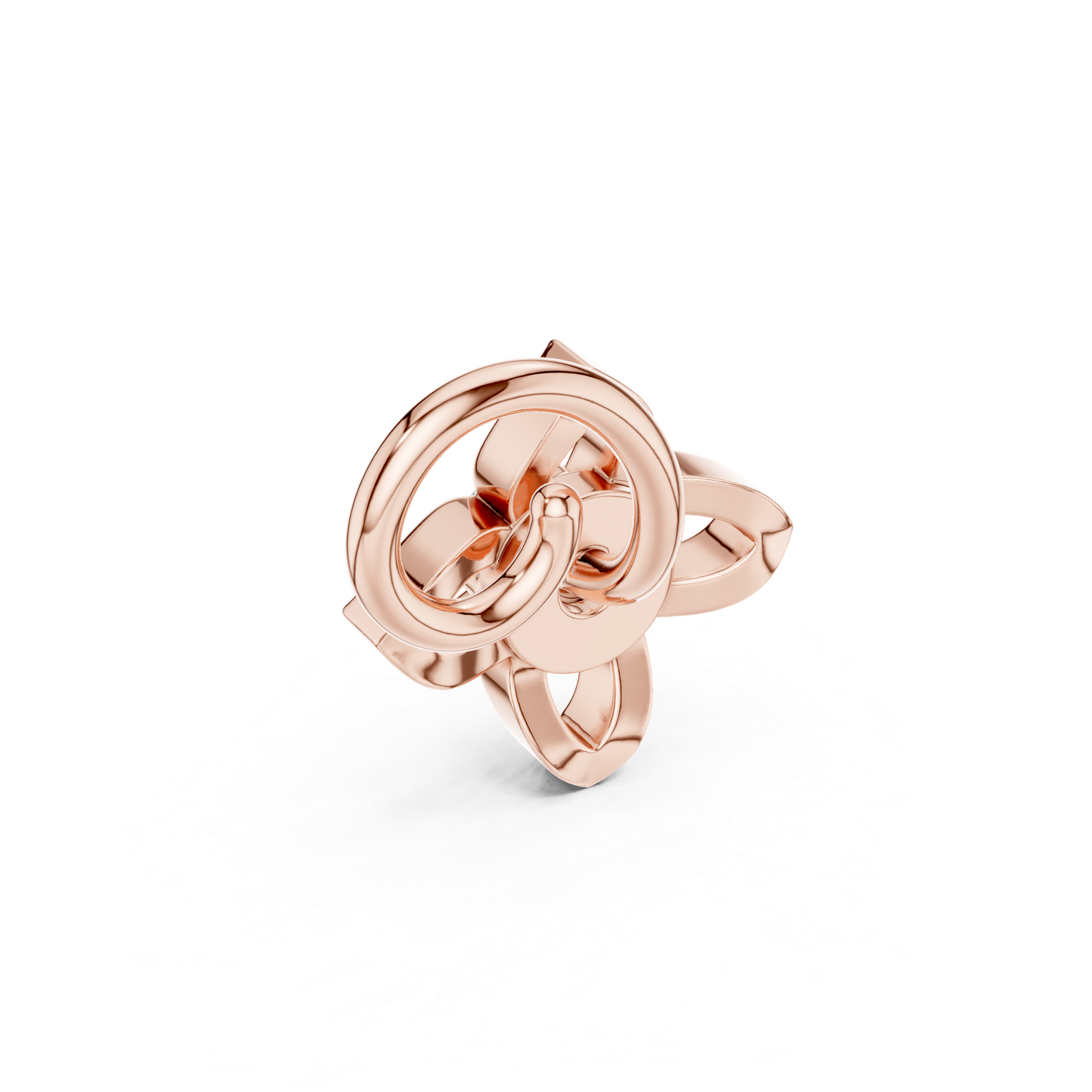 14K Solid Gold Lab Diamond Flower Cluster Earrings, Rose Gold, view 3