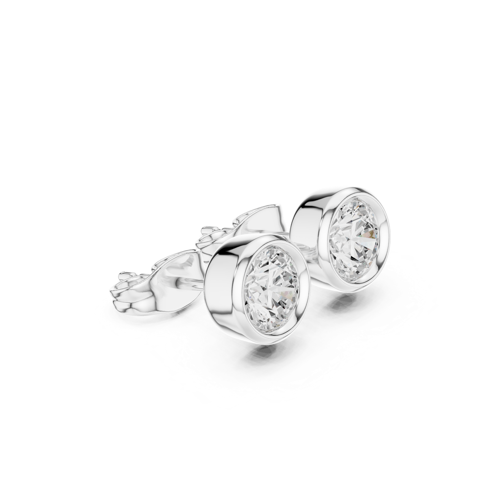 Gold Jewelry DDER-001, Round center stone, White Gold, view 1