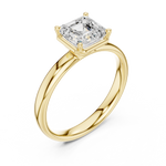 Gold Jewelry, Asscher center stone, Yellow Gold, view 2