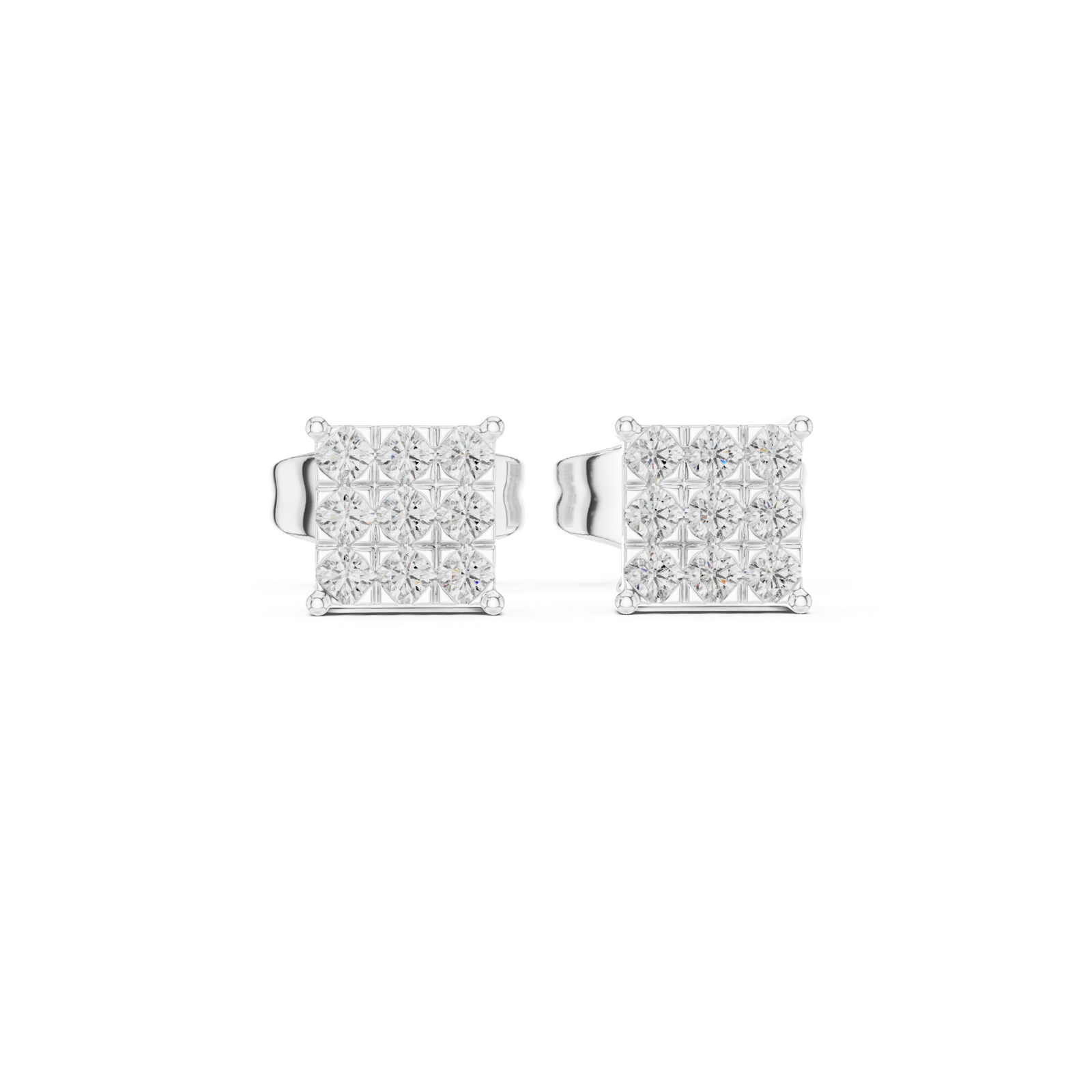 Gold Earrings 9-10099E, White Gold