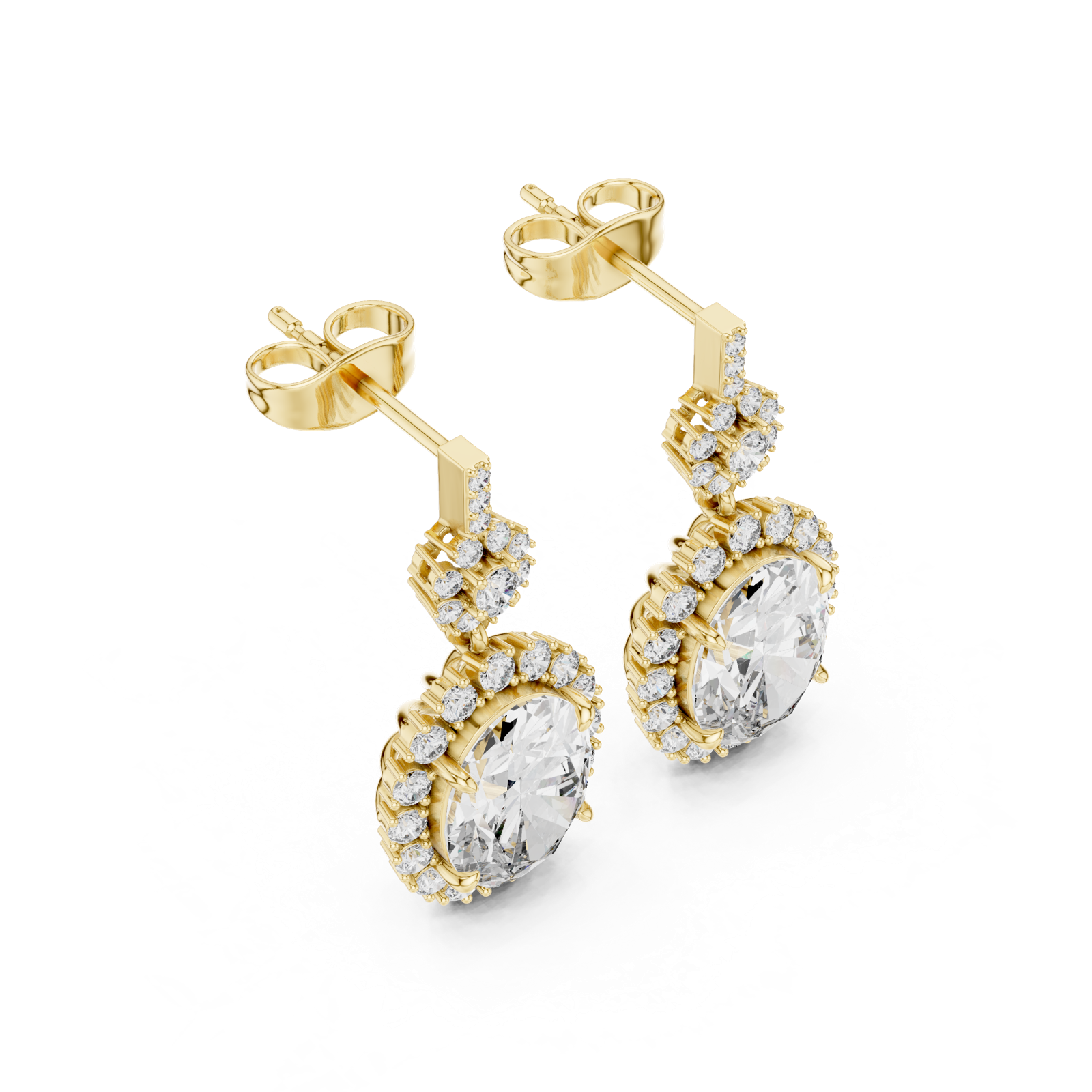 Gold Earrings 3-10016E_136, Yellow Gold, view 2