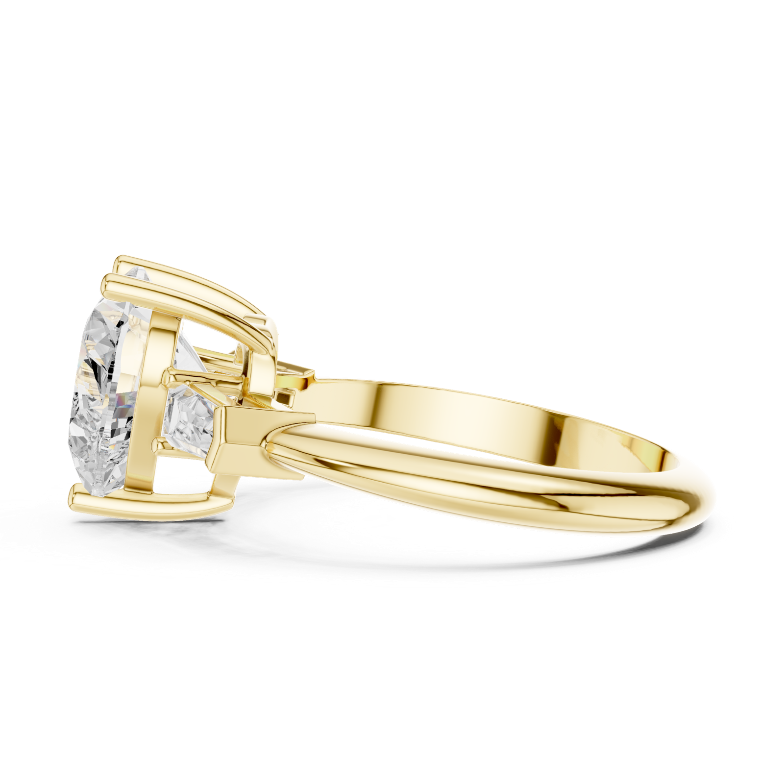Gold Jewelry L35-67, Heart center stone, Yellow Gold, view 3