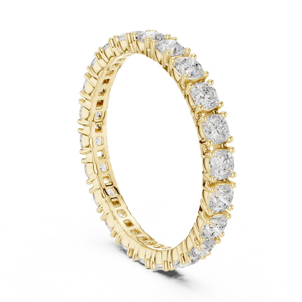 14K Solid Gold Lab Diamond Eternity Ring, Yellow Gold, view 1
