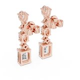Gold Earrings L02-441, Rose Gold, view 3