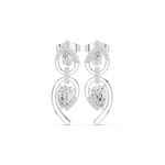 14K Solid Gold Lab Diamond Drop Earrings, White Gold